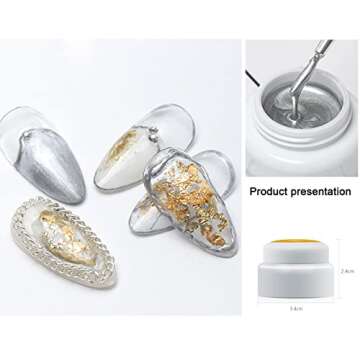 Hacaus 6 Colors 3D Metallic Painted Nail Art Creative Elastic Glue Painting Drawing Polish Emboss UV Gel Sculpture Design Manicure DIY