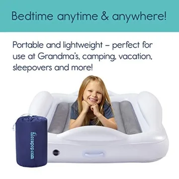 Hiccapop Inflatable Toddler Travel Bed with Safety Bumpers