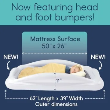 Hiccapop Inflatable Toddler Travel Bed with Safety Bumpers