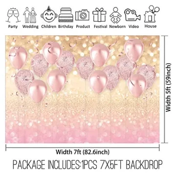 Allenjoy 7x5ft Rose Gold Backdrop for Events and Photos
