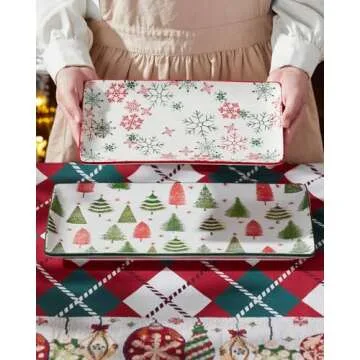 Metahom Christmas Serving Platters Set - Festive Holiday Trays