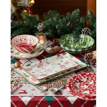 Metahom Christmas Serving Platters Set - Festive Holiday Trays