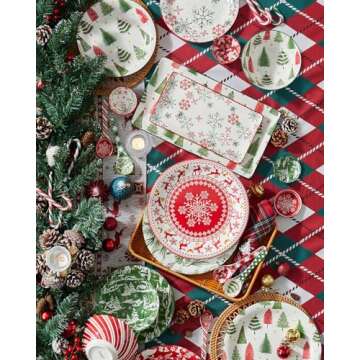 Metahom Christmas Serving Platters Set - Festive Holiday Trays