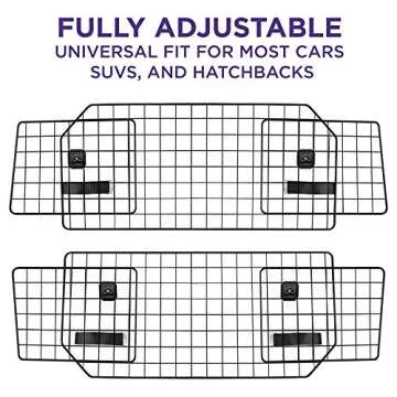 Pawple Adjustable Dog Car Barrier for SUVs and Cars