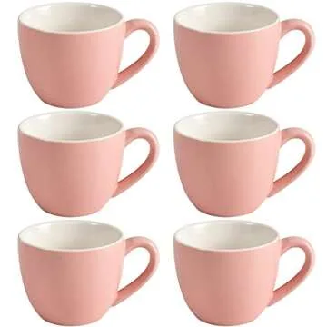 homEdge Pink Porcelain Espresso Cup Set of 6 for All Occasions