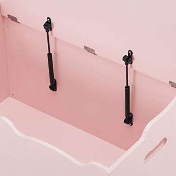 Amazon Basics Kids Toy Box, Wooden Organizer Storage Chest, Pink, 30" x 18" x 19"