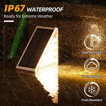 NIORSUN Outdoor Step Lights,8 Pack Warm White Solar Step Lights for Outside Waterproof IP67 Auto On Off,Solar Lights for Steps,Stair,Patio,Yard,Porch,Front Door,Sidewalk,Deck Decor