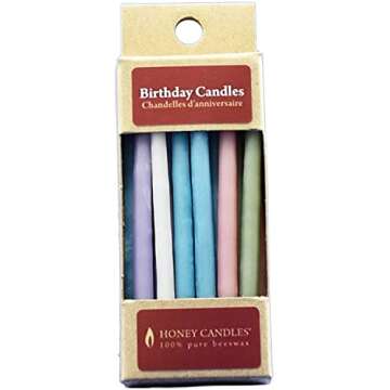 100% Pure Beeswax Birthday Candles Bundle (3 Packs of 20, Royal, Natural and Pastel Colors, 3 Inch Tall)