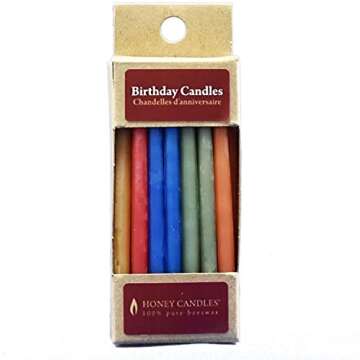 100% Pure Beeswax Birthday Candles Bundle (3 Packs of 20, Royal, Natural and Pastel Colors, 3 Inch Tall)