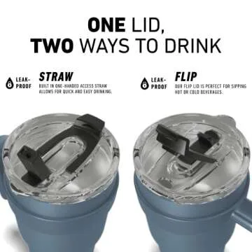 Hydrapeak Roadster 40oz Stainless Steel Tumbler Double Wall Vacuum Insulated Water Bottle With Handle And 2 in 1 Straw Lid (Lavender)