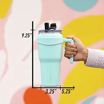 Hydrapeak Roadster 40oz Stainless Steel Tumbler Double Wall Vacuum Insulated Water Bottle With Handle And 2 in 1 Straw Lid (Lavender)