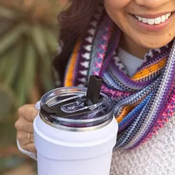 Hydrapeak Roadster 40oz Stainless Steel Tumbler Double Wall Vacuum Insulated Water Bottle With Handle And 2 in 1 Straw Lid (Lavender)