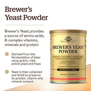 Solgar Brewer's Yeast Powder 14 oz Rich in Amino Acids
