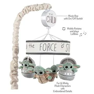 Lambs & Ivy Baby Yoda Musical Mobile for Infants