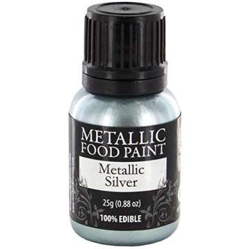 Renshaw Rainbow Dust Metallic Silver Food Paint, 0.88 oz