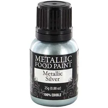 Renshaw Rainbow Dust Metallic Silver Food Paint, 0.88 oz