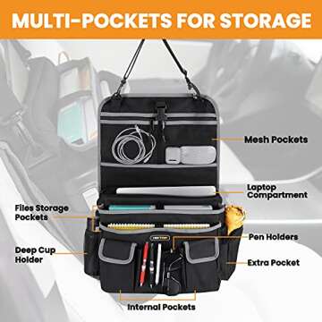 HEYTRIP Car Front Seat Organizer Message Bag Passenger Seat Organizer for Police Patrol Law Enforcem...