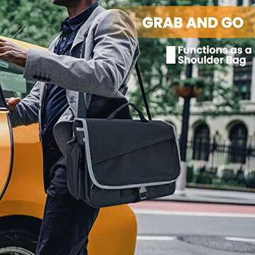 HEYTRIP Car Front Seat Organizer Message Bag Passenger Seat Organizer for Police Patrol Law Enforcement Truck Drivers with Shoulder Strap