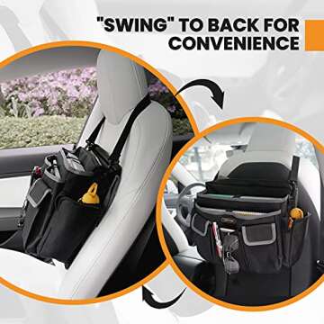 HEYTRIP Car Front Seat Organizer Message Bag Passenger Seat Organizer for Police Patrol Law Enforcement Truck Drivers with Shoulder Strap