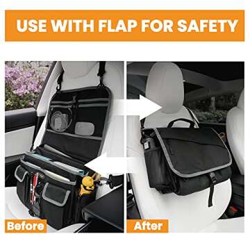HEYTRIP Car Front Seat Organizer Message Bag Passenger Seat Organizer for Police Patrol Law Enforcement Truck Drivers with Shoulder Strap
