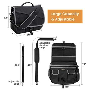 HEYTRIP Car Front Seat Organizer Message Bag Passenger Seat Organizer for Police Patrol Law Enforcement Truck Drivers with Shoulder Strap