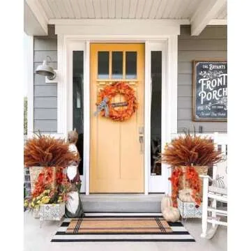 RECUTMS Artificial Ferns Plants Bushes Faux Outdoor Plant 12 Bundles Plastic Bushes UV Resistant Artificial Plants Greenery Artificial Fake Boston Fern for Home Garden Office Decor（Brown）