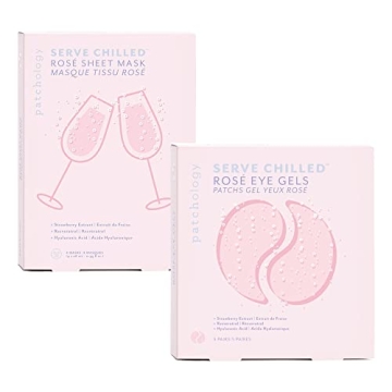 Patchology Bundle with Hyaluronic Acid Eye Gels (5 Pairs) and Facial Sheet Masks (4 Count) — Under...