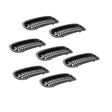 Upgrade Version Clip-on Grille Front Mesh Grille Inserts For Jeep Wrangler 2007-2017 (Black)