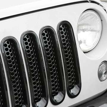 Durable Clip-on Grille Inserts for Jeep Wrangler 2007-2017
