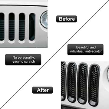 Durable Clip-on Grille Inserts for Jeep Wrangler 2007-2017