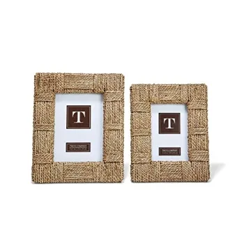 Two's Company Natural View Sea Grass Photo Frames Set