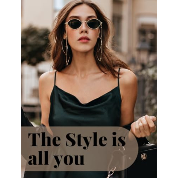 Veda Tinda Retro Sunglasses with Chain UV400 Protection