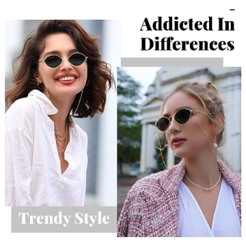 Veda Tinda Retro Sunglasses with Chain UV400 Protection