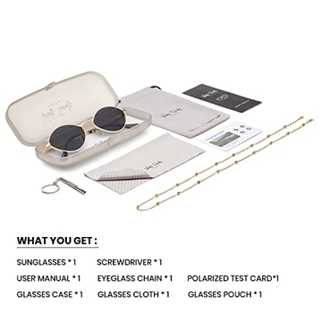 Veda Tinda Retro Sunglasses with Chain UV400 Protection