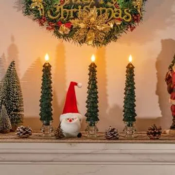 Beautiful Flameless Christmas Tree Candles with Remote