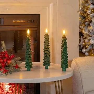 Beautiful Flameless Christmas Tree Candles with Remote