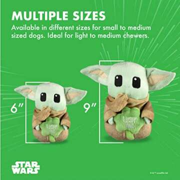 STAR WARS St Patty's 6" Grogu Lucky One Squeaker Pet Toy | St. Patrick’s Day Toy Themed Grogu Baby Yoda The Child | Medium Dog Squeaker Toy for Dogs, (FF19509)
