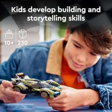 LEGO Speed Champions Lamborghini Lambo V12 Vision GT Super Car, Formula 1 Vehicle Toy, Driving Playset, Buildable Model Set for Kids, Lamborghini Car, Gift for Kids and Gaming Fans, F1 Toy Car, 76923