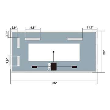 DP Home LED Bathroom Mirror with Lights, Anti Fog Dimmable, Bluetooth Speaker Vertical/Horizontal Mount, Modern Wall Mirror with Lights, 55 x 28 Inch (E-N031-D) Wall Mounted Makeup LED Vanity Mirror