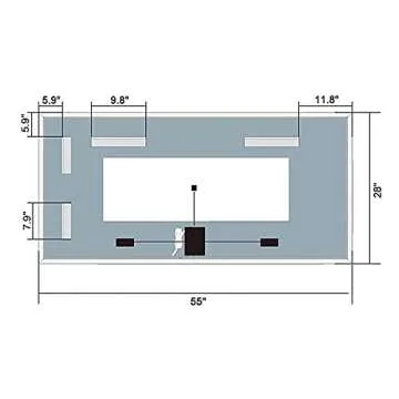 DP Home LED Bathroom Mirror with Lights, Anti Fog Dimmable, Bluetooth Speaker Vertical/Horizontal Mount, Modern Wall Mirror with Lights, 55 x 28 Inch (E-N031-D) Wall Mounted Makeup LED Vanity Mirror