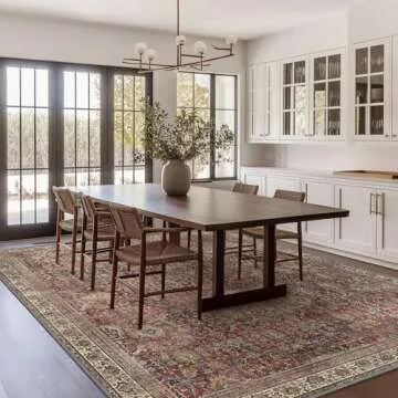 Bavni Area Rug 6x9 Vintage Washable Non-Slip Design