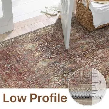 Bavni Area Rug 6x9 Vintage Washable Non-Slip Design