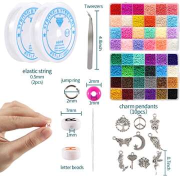35000pcs 2mm 12/0 Seed Beads Craft Set for DIY Jewelry Making