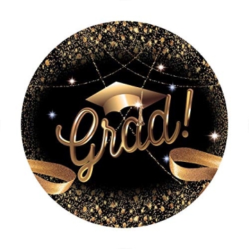 DASHAN 7.2ft Grad Round Backdrop for Graduation Photos