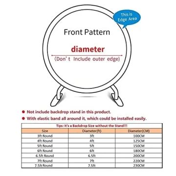 DASHAN 7.2ft Grad Round Backdrop for Graduation Photos