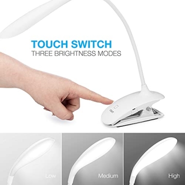 Vont LED Clip On Reading Light with Touch Control