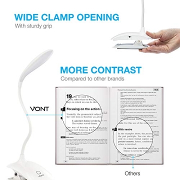 Vont LED Clip On Reading Light with Touch Control