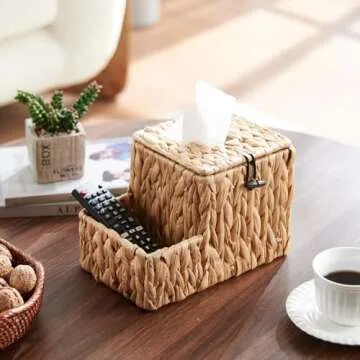 Stylish Water Hyacinth Tissue Box Cover for Home Decor