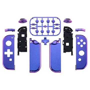 eXtremeRate Chameleon Purple Blue Joycon Housing Shell (D-Pad Version) with Full Set Buttons for Nin...