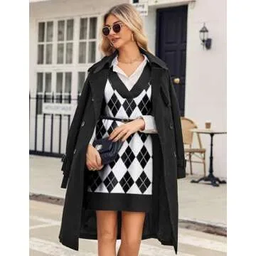 Zeagoo Women's Oversized Sweater Vest Dress V Neck Knit Pullover Sweater Vest Sleeveless Sweater Loose Casual Vest Dress